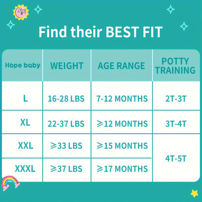 HOPE BABY Pull Ups 2T-3T (16-28 LBS), 68 Count Premium Training Underwear, Baby Diapers Toddler Potty Training Pants, Hypoallergenic With Skin